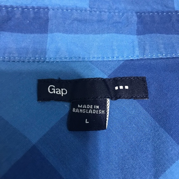 ‼️GAP Large Button Down Shirt‼️Cute Blue! A32 - Picture 7 of 8